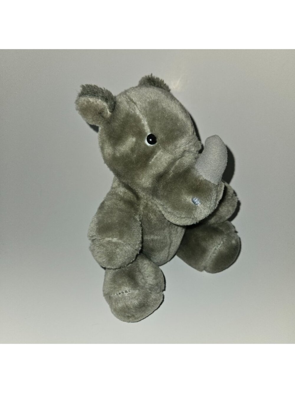 VTG 1987 Dakin Gray Rhino Plush 8" Stuffed Animal Toy Fun Farm